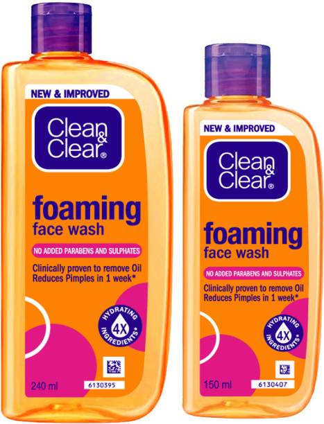 Clean & Clear Foaming Face wash 390ml| Clinically proven| Pimple & Acn