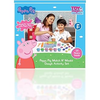 ToyMagic Peppa Pig Soft Dough Match N' Mould Cube Activity Set with Mo