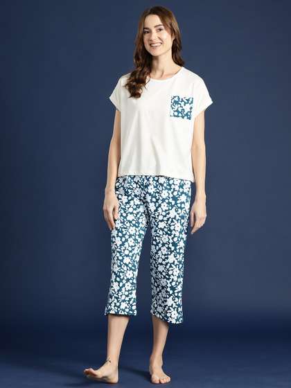 Mast & Harbour X fwd Printed Capri Set With Pouch