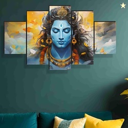 SAF paintings Shiva Paintings for Wall Decoration - Set Of Five, 3d mo