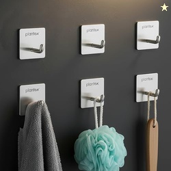 Plantex Wall Hanging Hook/Bath Towel Hook/Self Adhesive Square Robe Ho