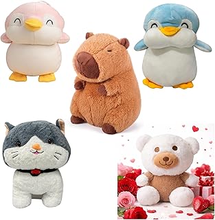 EITHEO Panda Blue Penguin Pink Capybara Teddy White Cat Yellow Pack 5