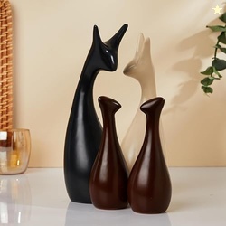 Amazon Basics Home Decor Happy Deer Family Matte Finish Ceramic Figure