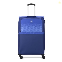 Aristocrat Drift Soft Case Medium Size 8-Wheel Trolley Bag, Blue | Spa