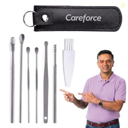 Careforce Ear Wax Cleaner - Resuable Ear Cleaner Tool Set with Storage