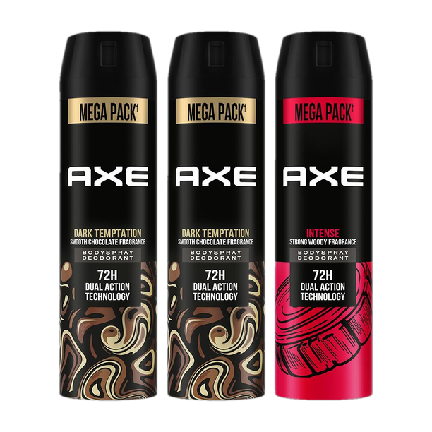 AXE Dark Temptation and Intense Deodorant Spray  -  For Men (645 ml, P