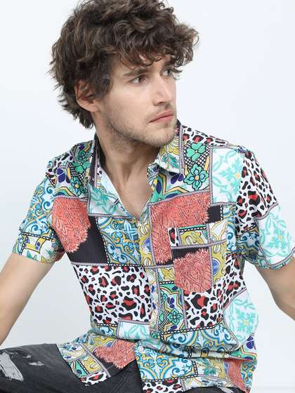 HIGHLANDER Men Multicoloured Slim Fit Printed Casual Shirt (40) by Myn