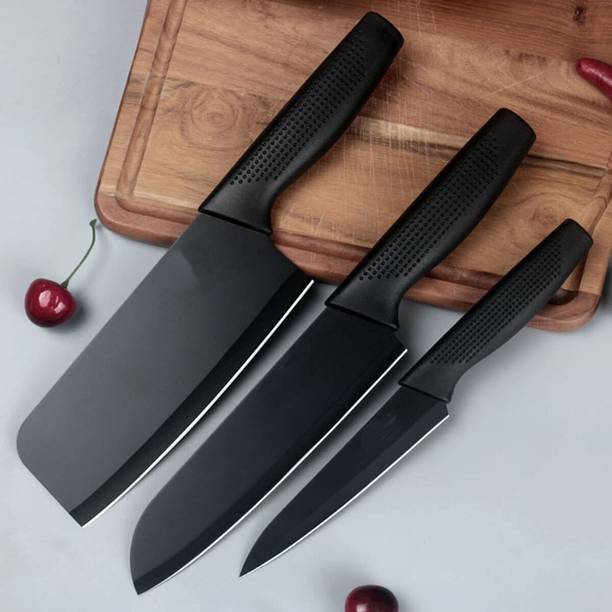 THEODORE 3 Pc Stainless Steel Knife Set High Carbon SS Ultra Sharp But