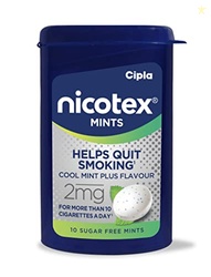 Cipla Nicotex Mints | Nicotine 2mg Lozenges (120 Pcs)| Helps Quit Smok