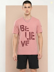 Alcis Men Rosette Chest Typography Printed Round Neck T-shirt