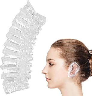 GLUN Disposable Ear Protectors, Pack of 100, Waterproof Ear Covers for