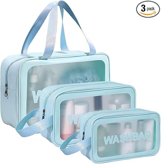 LUMONY Makeup Pouch Bag PVC Travel Toiletries Organizer Cosmetic Bags
