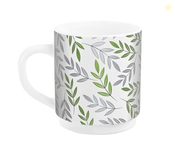 CELLO Imperial Premium Roma Green Fall Coffee Mug Set of 1, 300ml, Whi