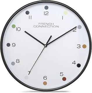 French Connection Elegant Decorative Analog Wall Clock White Dial with