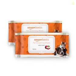 Amazon Basics Pet Grooming Wipes | Mild Scent | Odor Control | Moistur