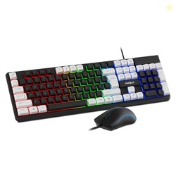 Frontech Quantum Striker Gaming Combo, Rainbow Backlit Keyboard with O
