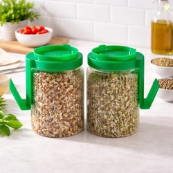 HomeWiz Sprout Maker Jar | Set of 2, 720 ml Each Sprout Jar | Plastic
