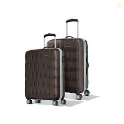 Aristocrat Comet Set of 2 (Cabin+Medium) Hard Case Trolley Bags, Brown
