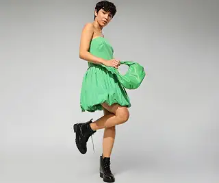 Women's One Shoulder Balloon Mini Dress