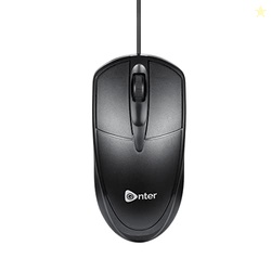 Enter Slider Wired Mouse with 1000 DPI Optical Sensor, USB Plug-and -P