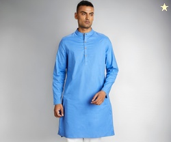 Amazon Brand - Symbol Men's 100% Cotton Solid Long Length Casual Kurta