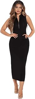 Women's Bodycon Solid Midi Dress