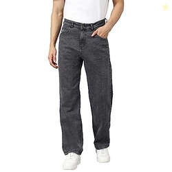 Mens Relaxed Fit Straight-Leg Jeans|Comfortable & Durable Denim Jeans