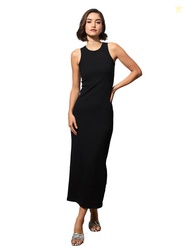 Black Rib Sleeveless Bodycon Maxi Dress