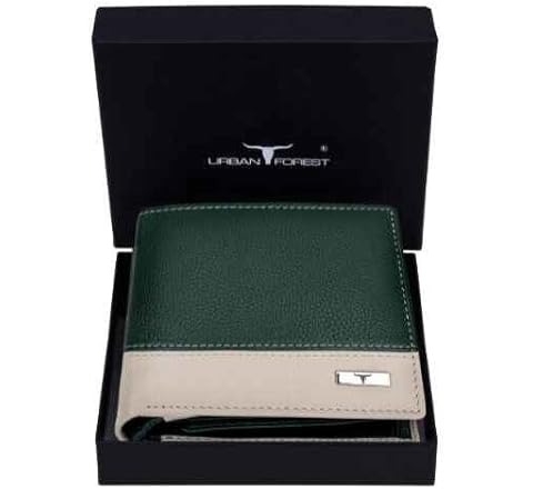 URBAN FOREST Seattle Green/Sand Leather Wallet for Men