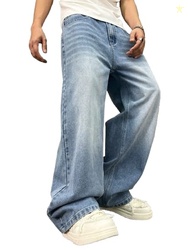 Jeans for Men | Loose Fit Baggy Denim Pants | Mens Stylish Light Blue