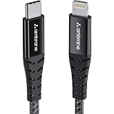 Ambrane Type-C to Lightning USB Cable, 22.5W Fast Charging, 480Mbps Da