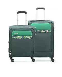 Aristocrat Commander Set of 2 Soft Case (S+M) Trolley Bags, Green Spac