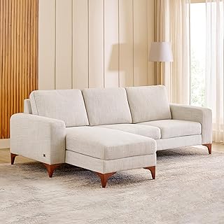 Quebec Fabric 3-Seater Sofa with Left Chaise | Sofa for Living Room |