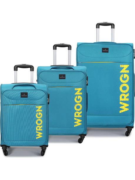 wrogn soft body set of 3 luggage 4 wheels - aspire set-3(22 inch+26 in