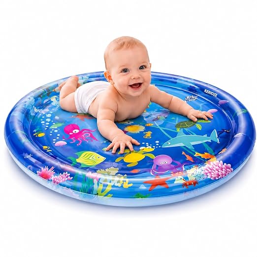 Baby Inflatable Tummy Time Water Play Mat 65x65cm for Infants & Toddle