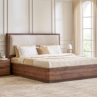 Home Centre | Hadley Queen Size Bed | Engineered Wood | Brown | 1 Year