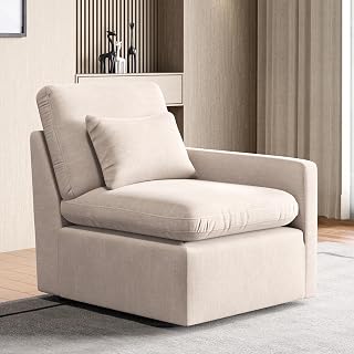 Nolan Fabric 1-Seater Right Arm Sofa with Cushion | Sofa for Living Ro