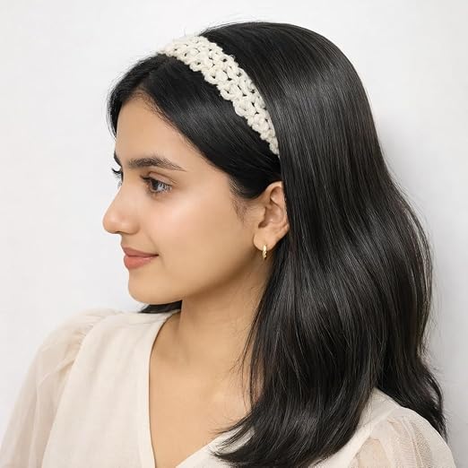 SHRIVYAA Handmade Crochet Tie Hair Band for Women & Girls, Soft Cotton