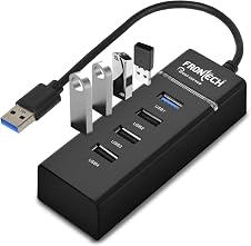 Frontech USB HUB 4 in 1, 1 x USB 3.0 + 3 x USB 2.0, High-Speed Data Tr