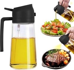SITOVI 2-in-1 Glass Oil Sprayer and Dispenser Bottle  500ml Capacity |
