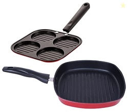 Nonstick Aluminium Non-Induction Cookware Set of 2 Pieces Including Ca