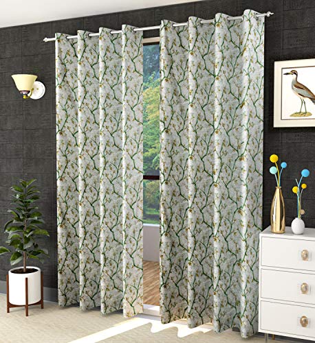 Galaxy Home Decor Premium Blossom Printed Curtains for Long Door 8 Fee