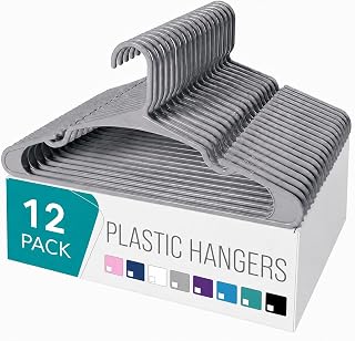 Golden Bird Pack of 12 Premium Plastic Hanger Clothes Hangers for Hang