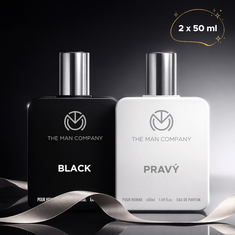 THE MAN COMPANY Black with Pravy Perfume Combo 2 x 50ml | Long-Lasting