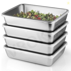 VROKLA 2pcs Stainless Steel Food Storage Containers with Clear Lids, F
