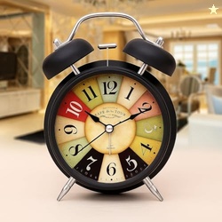 JASIFS Vintage Twin Bell Alarm Clock, Analog Display, Night LED Light,