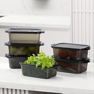 GO STORE Pack of 6 Fridge Storage Containers (1000 ML) Freezer Safe Bo