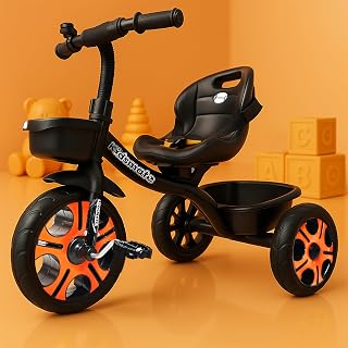 Kidsmate Ninja Plug N Play Durable Kids/Baby Tricycle, Storage Basket,