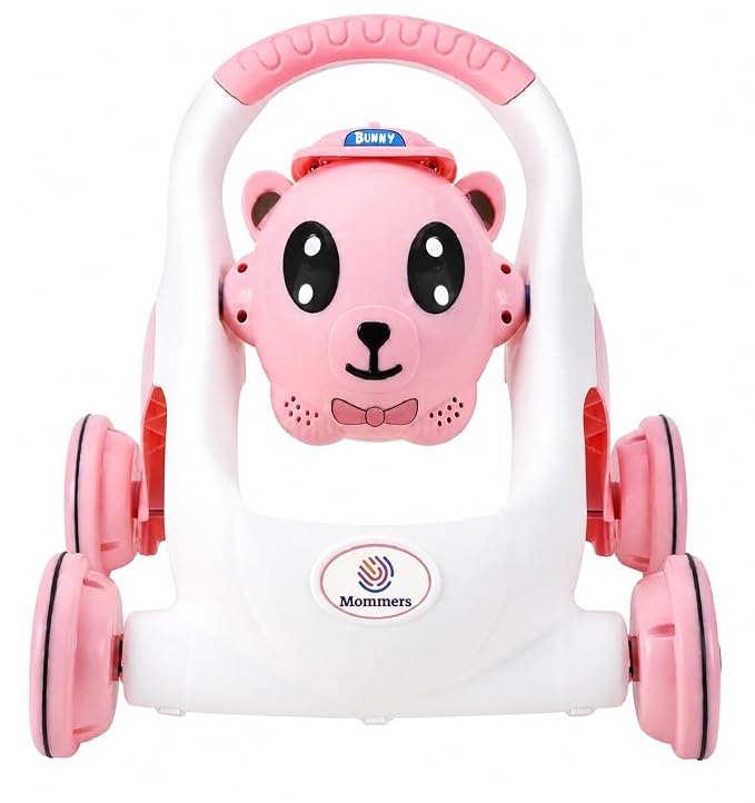 Mommers Baby Walker Musical Push Support with Wheels & Handle Cute Des