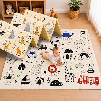 TARKAN High Contrast Baby Play Mat for Visual Stimulation, Extra Thick